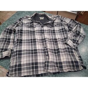 LL Bean Plaid Flannel Fleece Lined Shirt Jacket Mens XL Traditional Fit Trucker